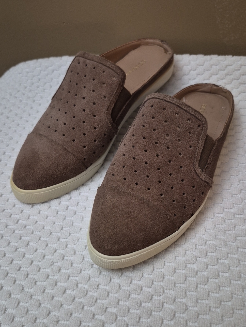 BCBG Women's Brown Leather Slip-On's
